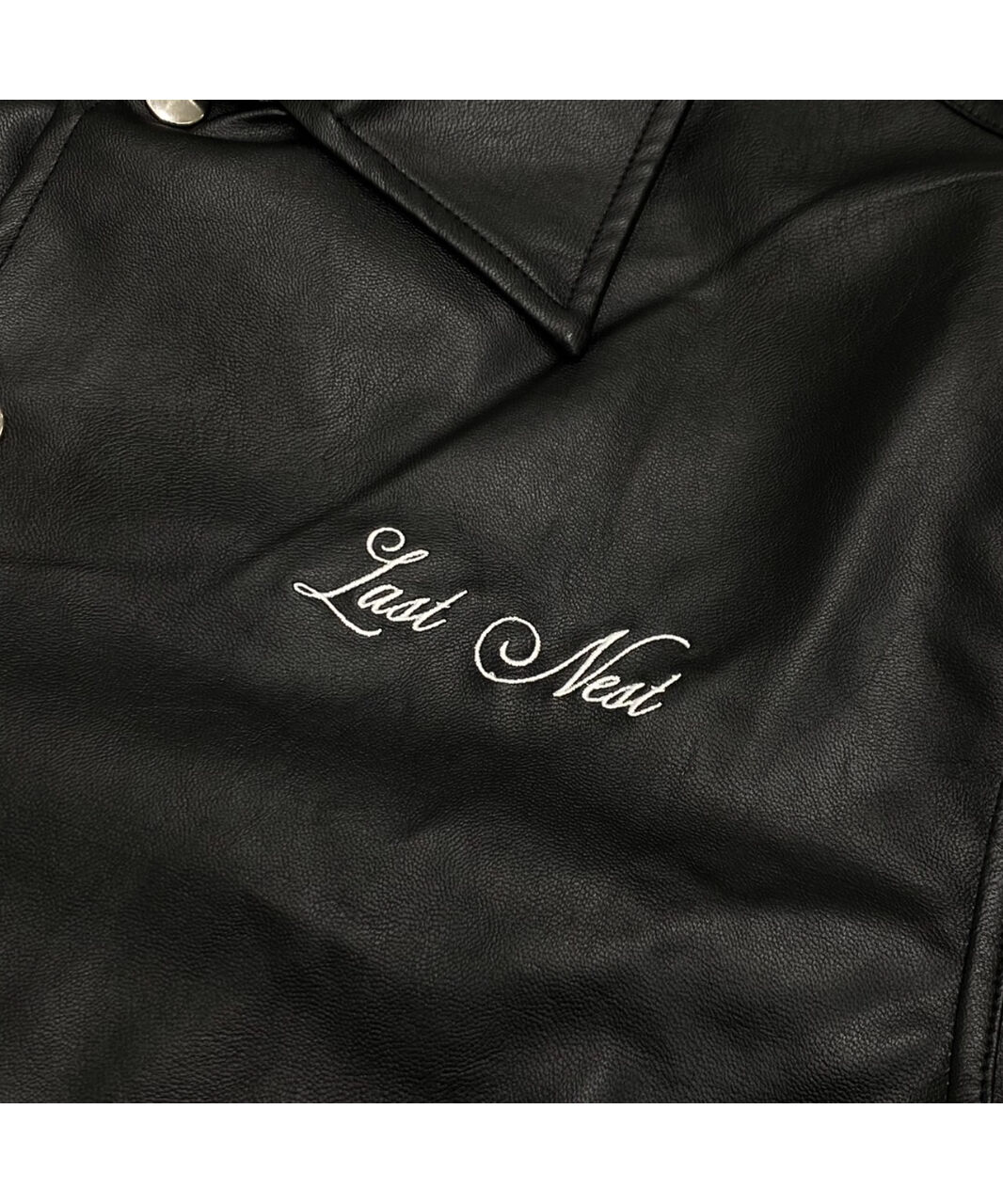 LAST NEST leather down jacket