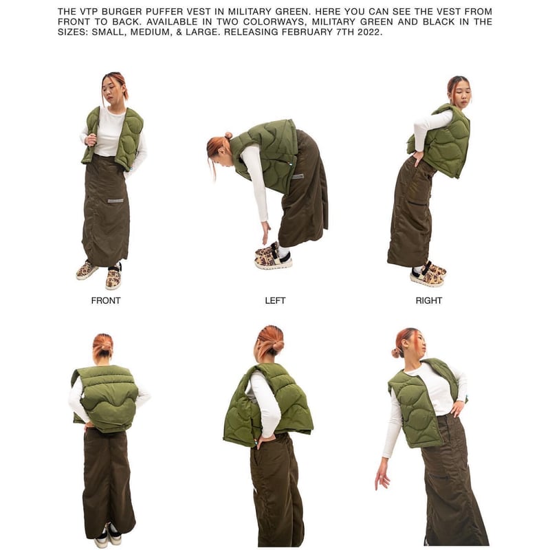 VANDYTHEPINK / burger puffer vest olive | othel