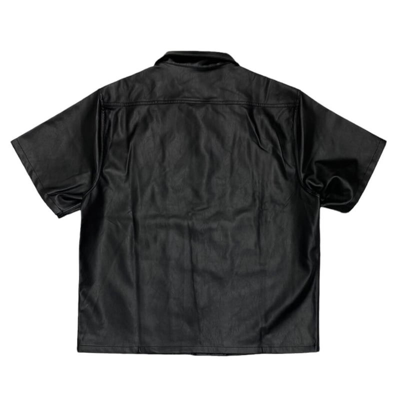 CRACK LEATHER SHIRTS BLACK LAST NEST