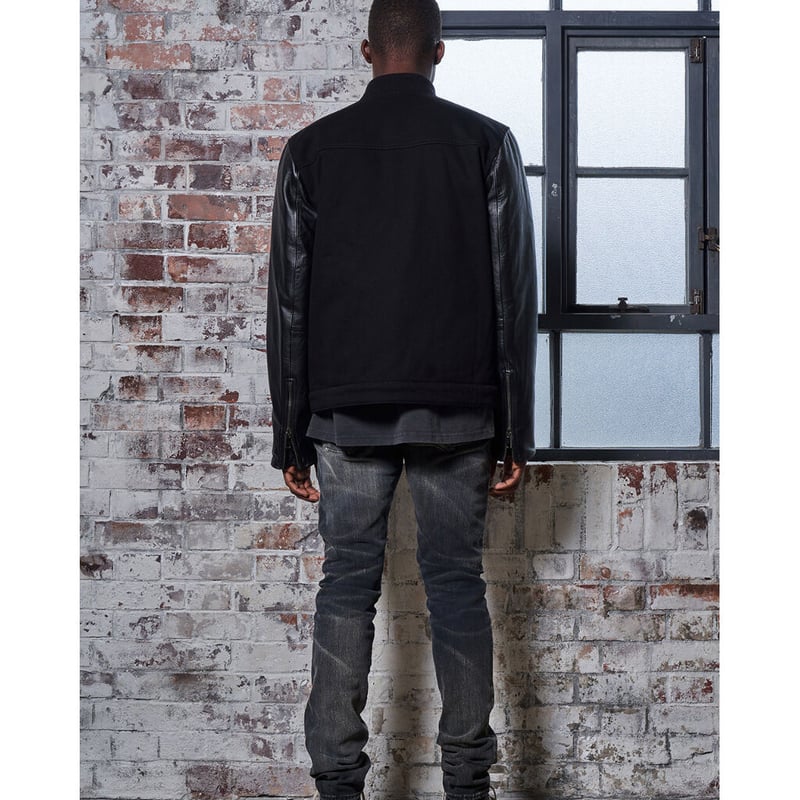 MLVINCE / beringer leather sleeve jacket black