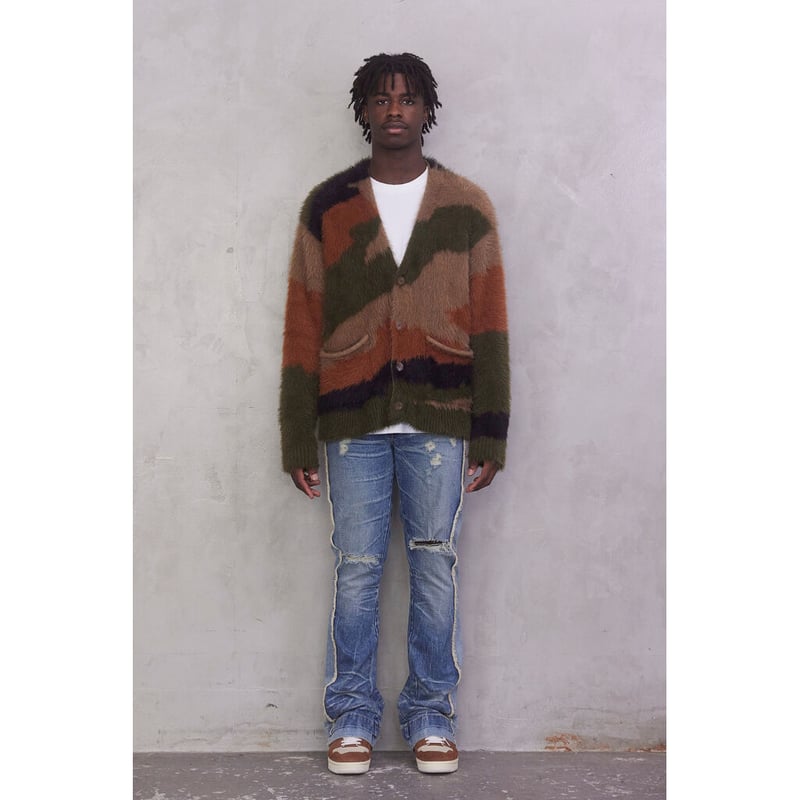 mlvince メルヴィンス モヘアカーディガン camo cardigan