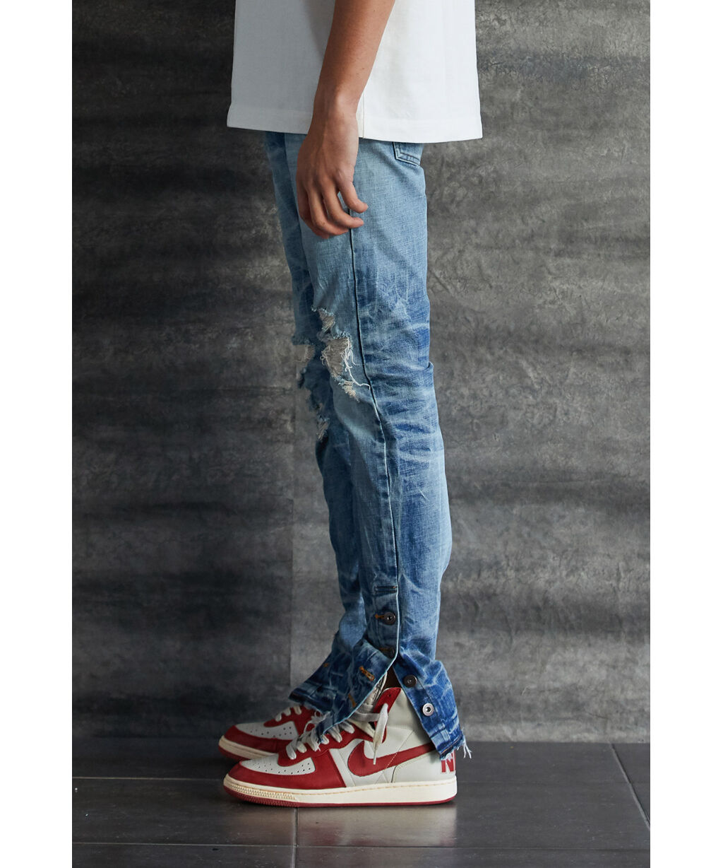 定価4.4万】【32】MLVINCE /type-1スリムダメージデニムパンツ