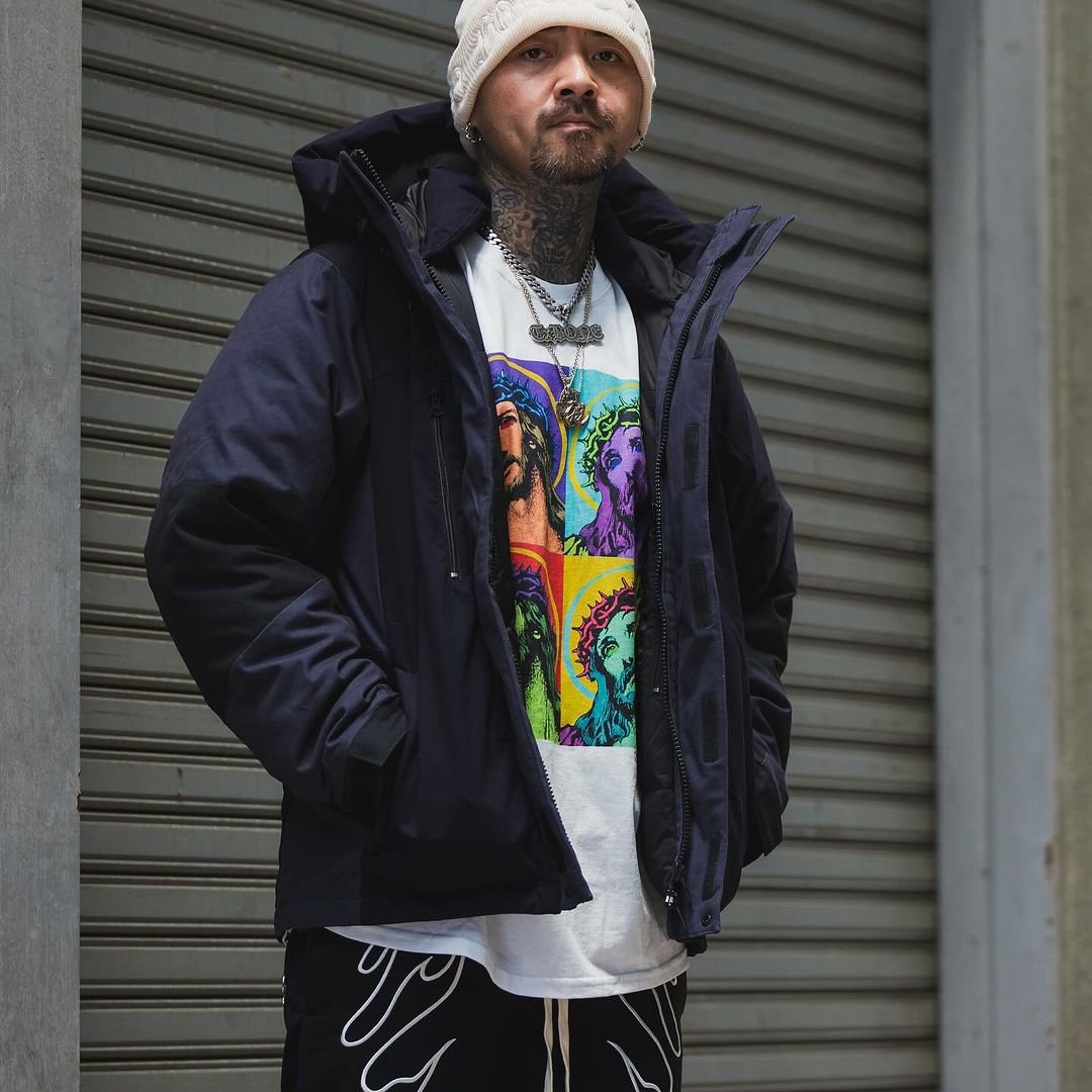 MAYO / forget me not embroidery down jacket nev