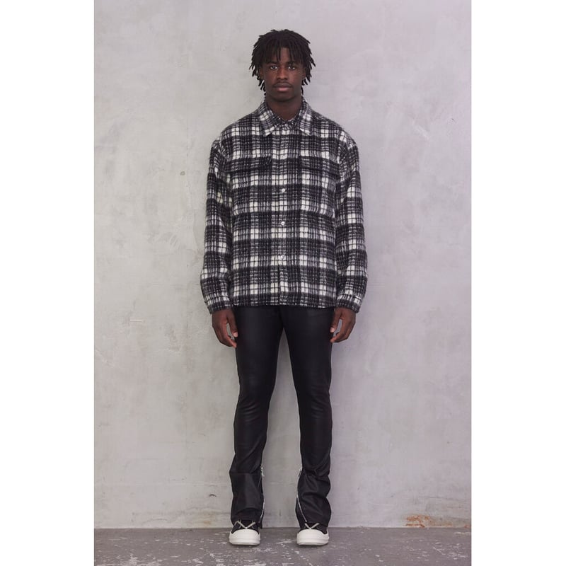 MLVINCE / oversized check jacket black | othell 