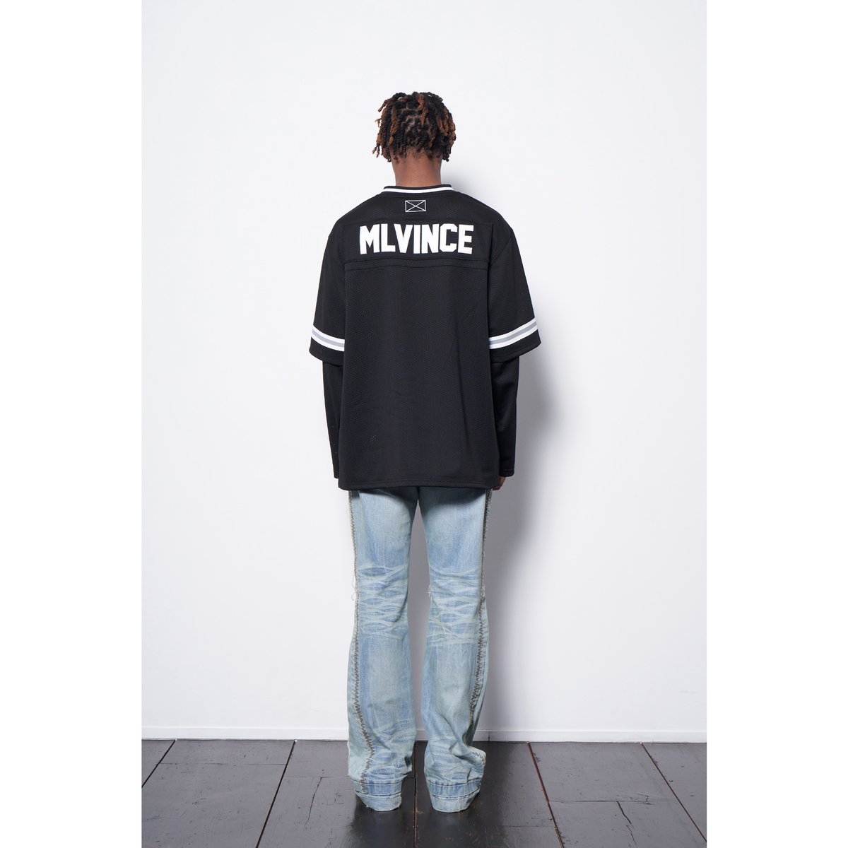 MLVINCE / layered L/S football shirts black | o