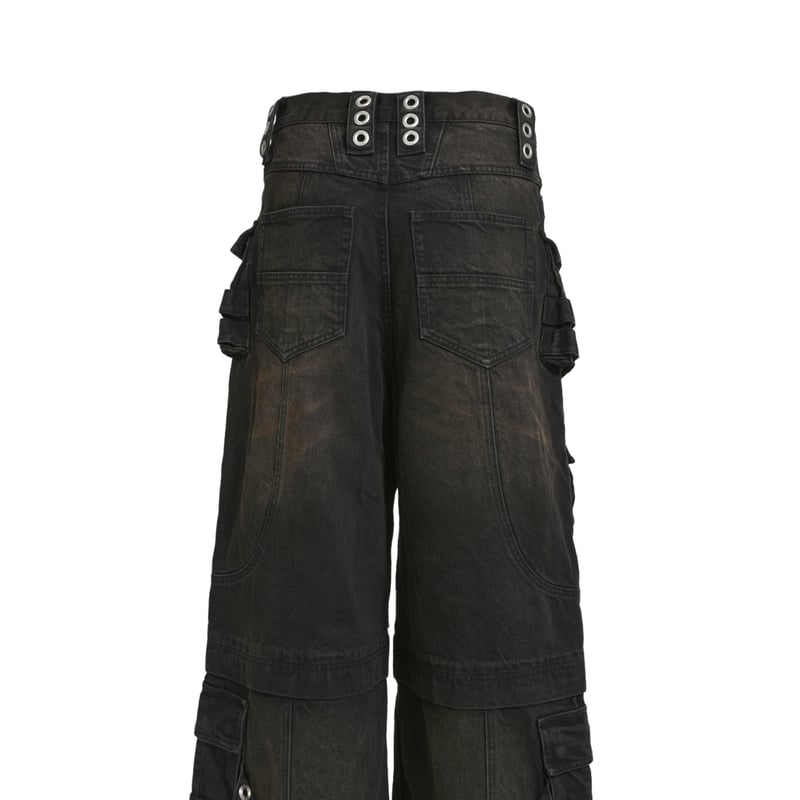 badhpop breath suicide denim shorts ジョーツ BREATH ブレス SS25 SUICIDE STUDS DENIM SHORTS / BLK - NUBIAN