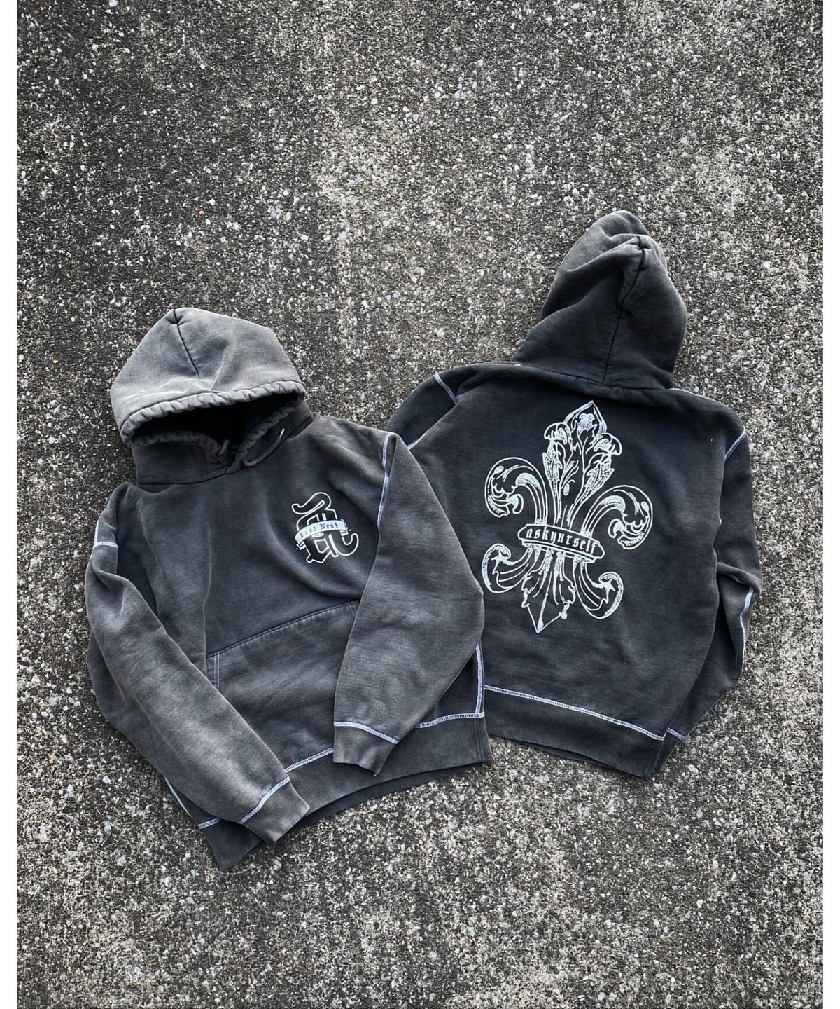 LAST NEST / ×ASKYURSELF fleur de lis hoodie | o...