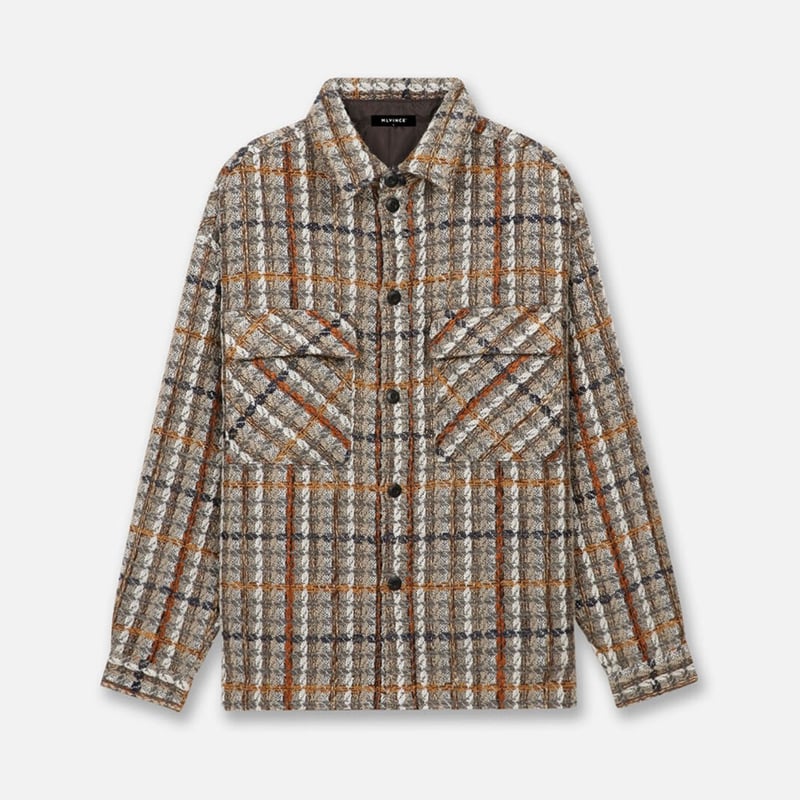 MLVINCE / check button jacket grey | othello _  