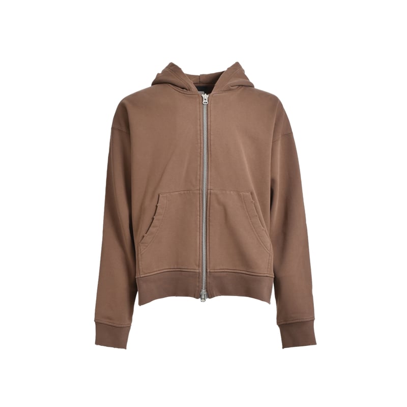 LAST NEST leather zip hoodie breath