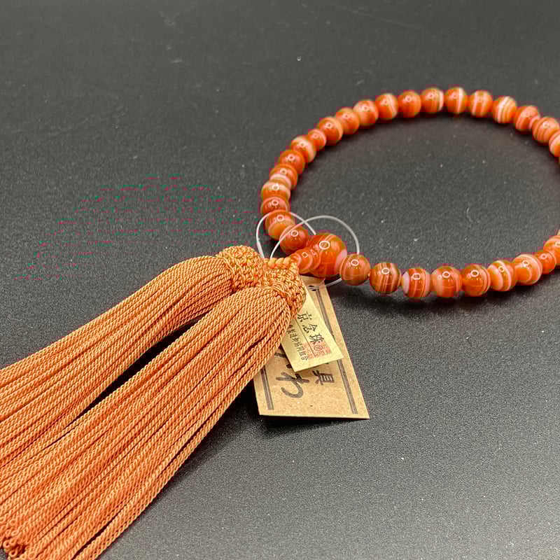 赤縞瑪瑙【数珠】【京念珠】【女性用】 | 仏壇仏具のまつかわ（有