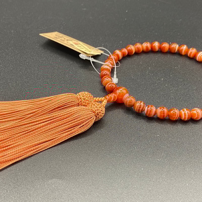 赤縞瑪瑙【数珠】【京念珠】【女性用】 | 仏壇仏具のまつかわ（有