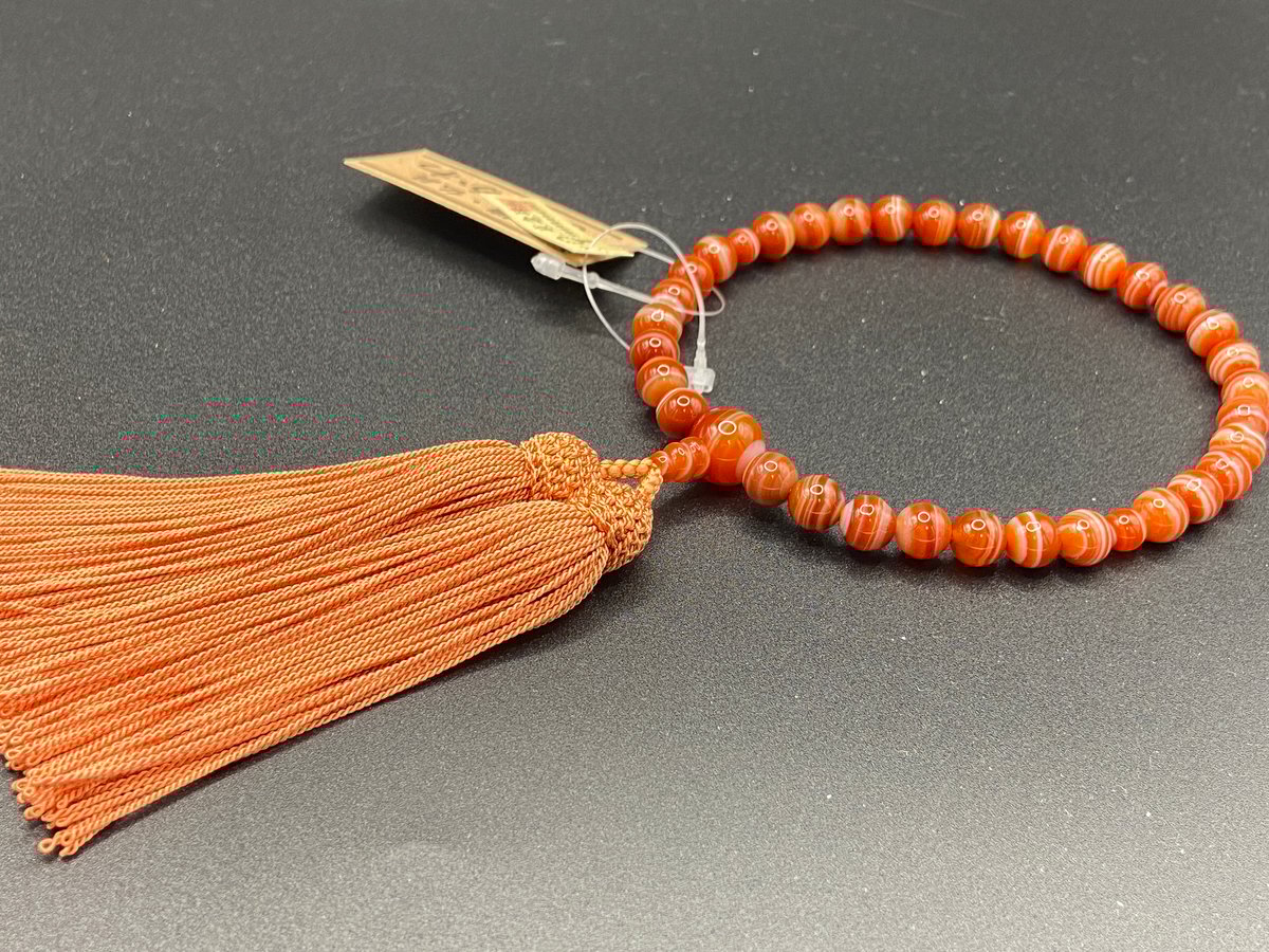 赤縞瑪瑙【数珠】【京念珠】【女性用】 | 仏壇仏具のまつかわ（有
