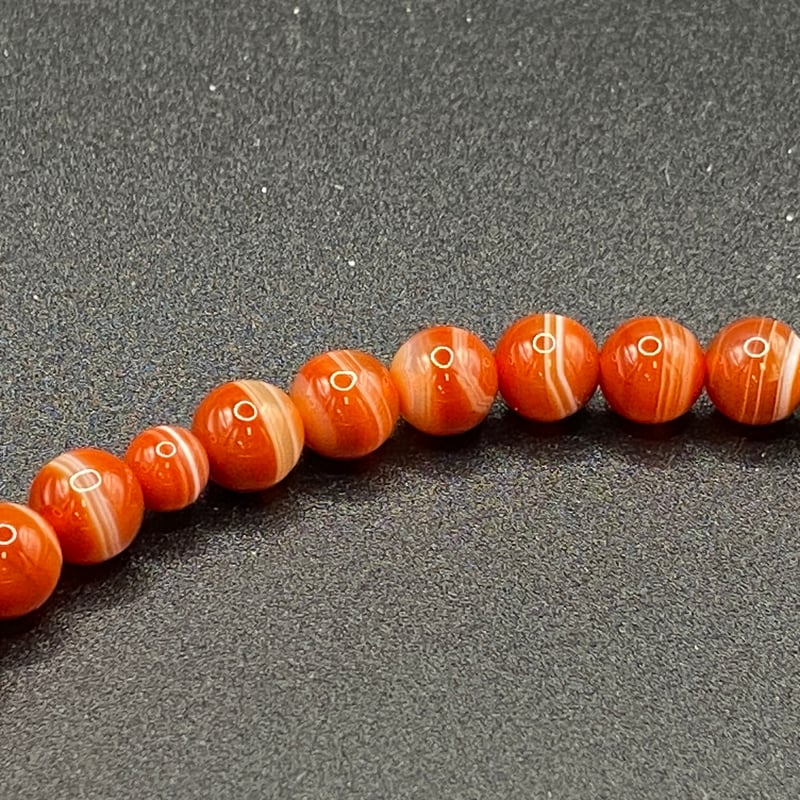 赤縞瑪瑙【数珠】【京念珠】【女性用】 | 仏壇仏具のまつかわ（有