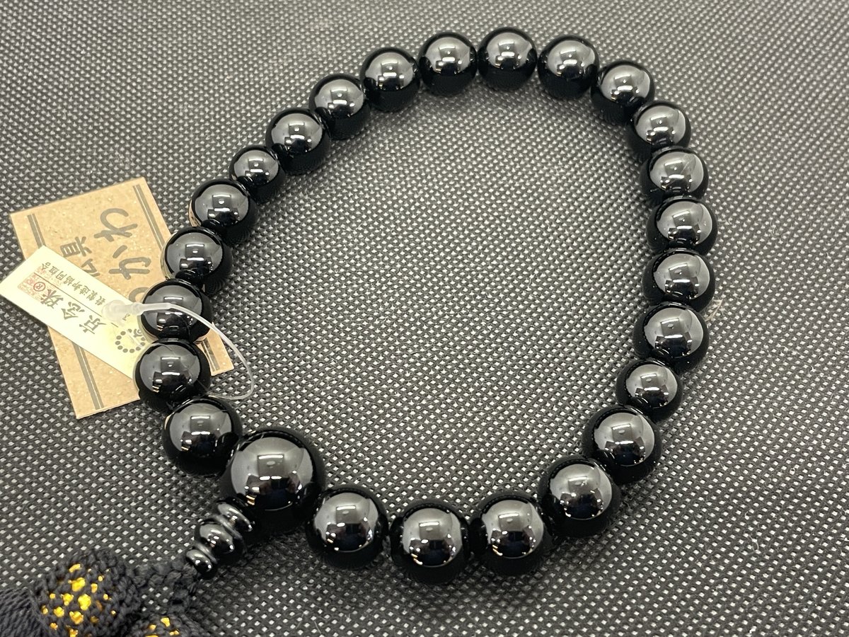 オニキス艶あり【数珠】【京念珠】【男性用】 | 仏壇仏具のまつかわ
