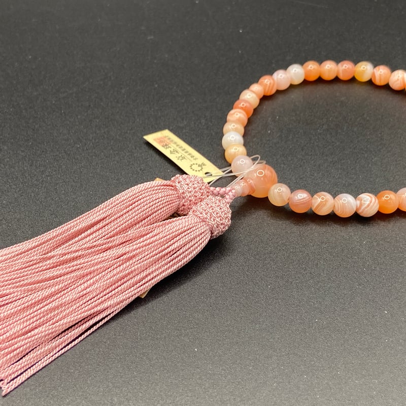 桃縞瑪瑙 女性用数珠 | 仏壇仏具のまつかわ（有）松川仏壇