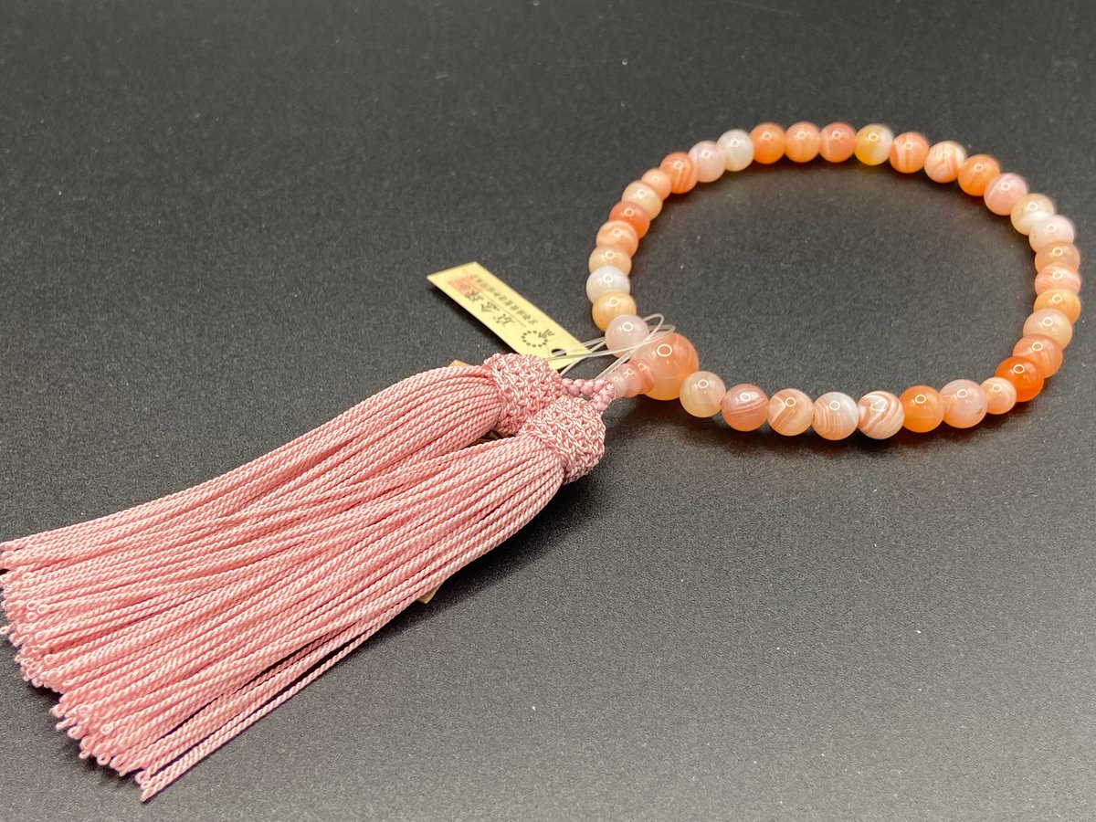 桃縞瑪瑙 女性用数珠 | 仏壇仏具のまつかわ（有）松川仏壇