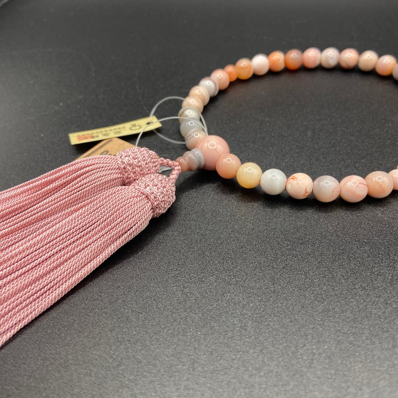 ピンクボツワナ瑪瑙【数珠】【京念珠】【女性用】 | 仏壇仏具のま