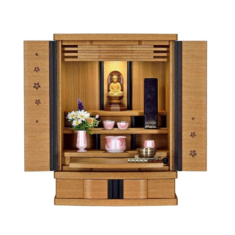 小型仏壇悠花18号おしゃれなタモ仕上げ | 仏壇仏具のまつかわ（有