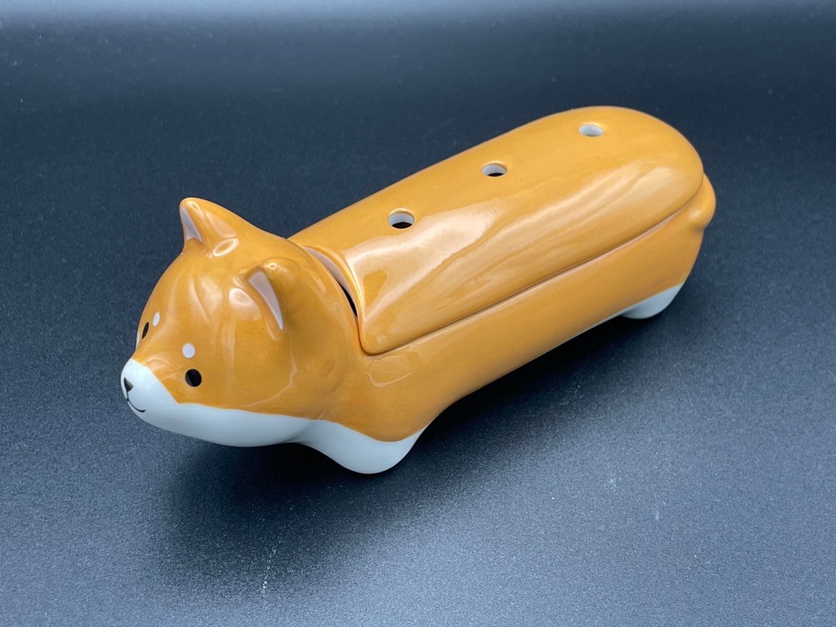 柴犬くん☆骨 寝かせ線香皿柴犬 | 仏壇仏具のまつかわ（有）松川仏壇