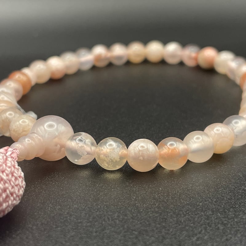 桜瑪瑙【数珠】【京念珠】【女性用】 | 仏壇仏具のまつかわ（有）松川仏壇