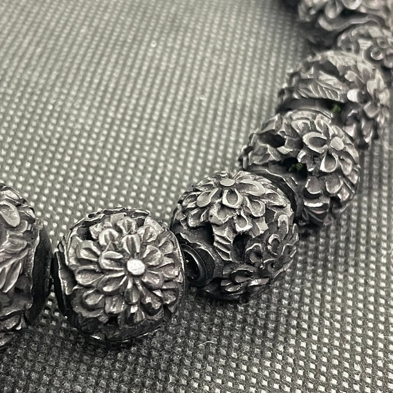 黒ツゲ菊彫り【数珠】【京念珠】【男性用】 | 仏壇仏具のまつかわ（有