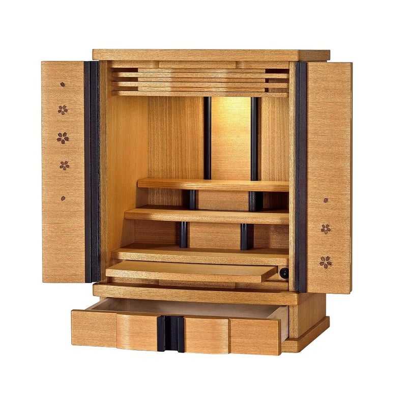 小型仏壇悠花18号おしゃれなタモ仕上げ | 仏壇仏具のまつかわ（有