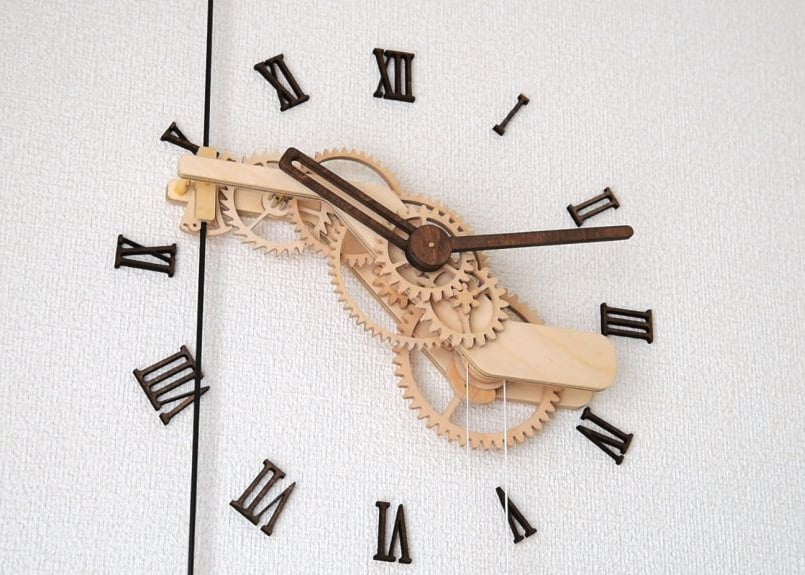 昭和レトロ地図デザインの木製時計 昭和レトロ地図デザインの木製時計