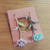 紫苑のピアス(ラベンダー×水色)