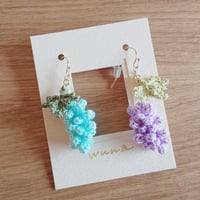 葡萄のピアス(ミント×薄紫)