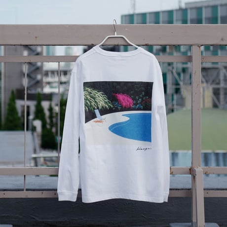 TUTTI FRUTTI 永井博　Tシャツ　長袖 ロングTシャツ「tutti frutti」グレー 02 - Hiroshi Nagai by