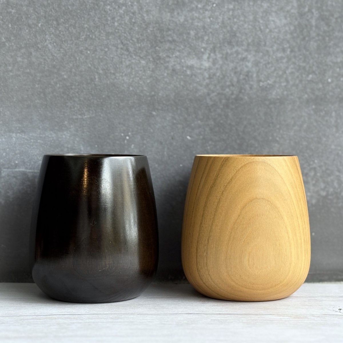 あかり品【ブラウン2個、カーキ１個】合計３点♬ 白鷺木工 > 江沼カップ 桜 / 黒漆 | Ginkakudo Online Store