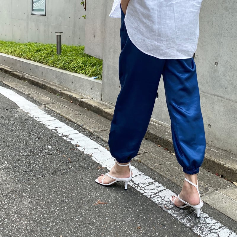 pois ポワ　サテンジョガーパンツ　ブラック pois ポワ サテンジョガーパンツ ブラック