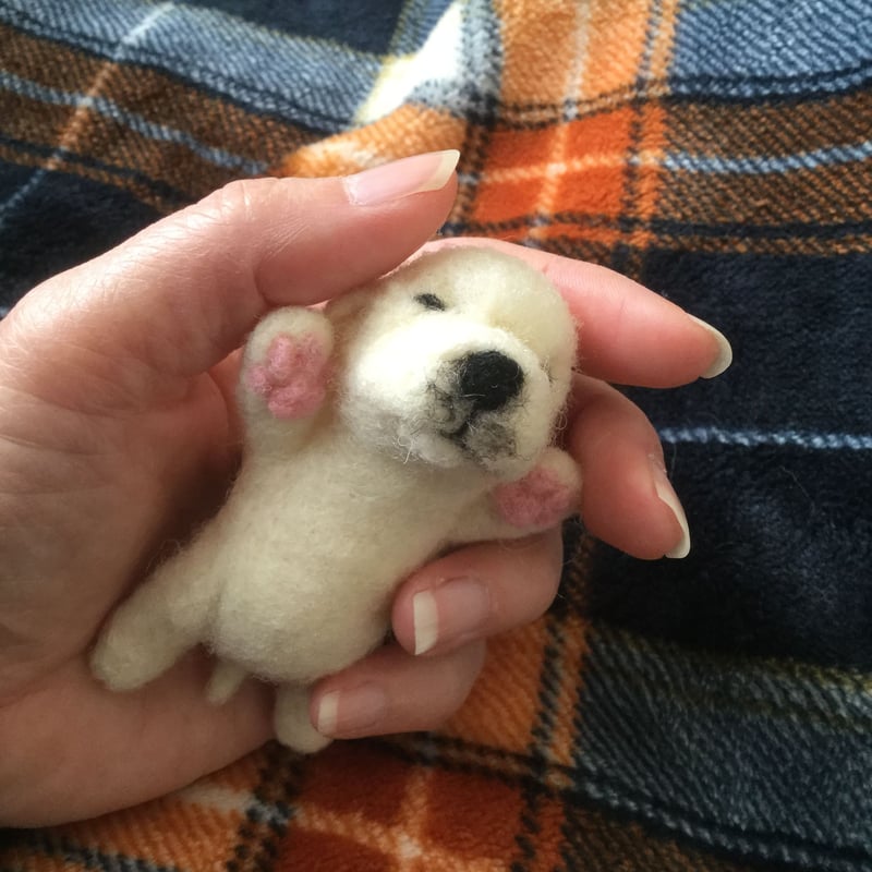 羊毛フェルト 寝てる子犬チャーム(ラブラドールレトリバー) | Zoë