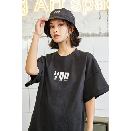 于斌・関連商品（Y . Lazy）★ バケットハット（YOU・黒色）《YOU太阳帽・黒色（渔夫帽》