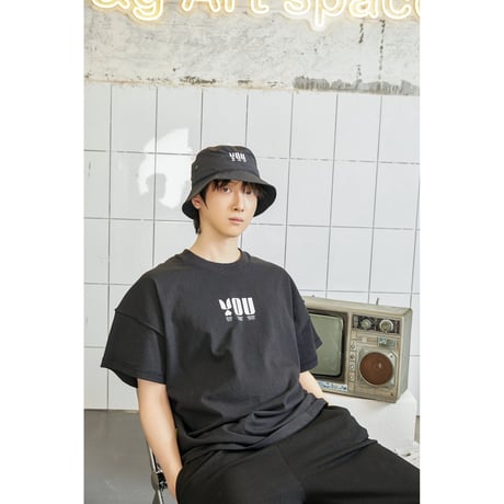 于斌・関連商品（Y . Lazy）★ バケットハット（YOU・黒色）《YOU太阳帽・黒色（渔夫帽》