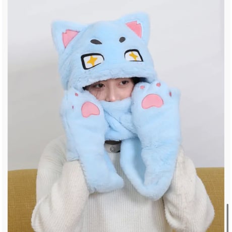 【 アウトレット品・他商品との同梱不可 】HZ BAO BAO ★ 多機能マフラー（情绪シリーズ）《情绪系列・三合一围巾帽》