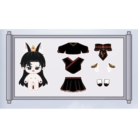 【 アウトレット品・他商品との同梱不可 】二哈和他的白猫师尊（MOFANS）★ 着せ替え・ぬいぐるみ（20cm）墨燃《墨燃・娃娃20CM》