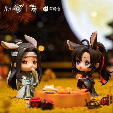 【 アウトレット品・他商品との同梱不可 】魔道祖師（撃苍）★ フィギュア（魏无羡 ・蓝忘机）中秋版　※外箱なし・透明ケース（破損あり）またはプチプチにてにて発送《手办》