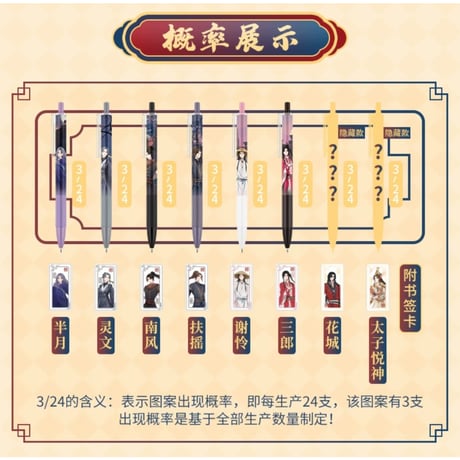 天官賜福（广博） ★ ブラインド形式・ボールペン（キャラクター）《按动中性笔・盲盒（角色）》
