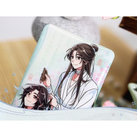 天官賜福（觅星社）★ 温馨日常 【 03 】 缶バッジ（四角・梳头）《温馨日常系列・徽章（方形・梳头）》【予約商品・メーカー発送目安：ご注文日より30日以内】