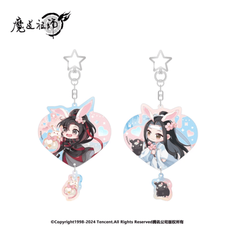 魔道祖師（南漫社）★ 桃花涧【 06 】 キーホルダー　※アクリル《桃花涧系列・心形闪粉挂件》
