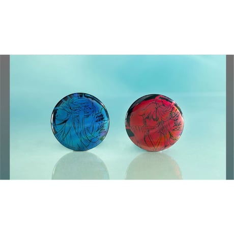 【 第2期・販売分 】 魔道祖師（苍妹儿）★ 御龙归藏（第1弾）【 07・08 】 缶バッジ（铜闪版・单人）2種セット《御龙归藏系列・徽章（铜闪版・单人）魏无羡&蓝忘机》