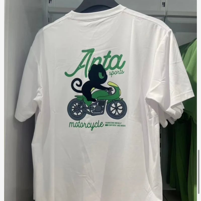 王一博 85デザインTシャツ半袖綿100オートバイTシャツ 王一博・代言人（安踏） ☆ Tシャツ（小猫摩托）※男女兼用《小猫摩托