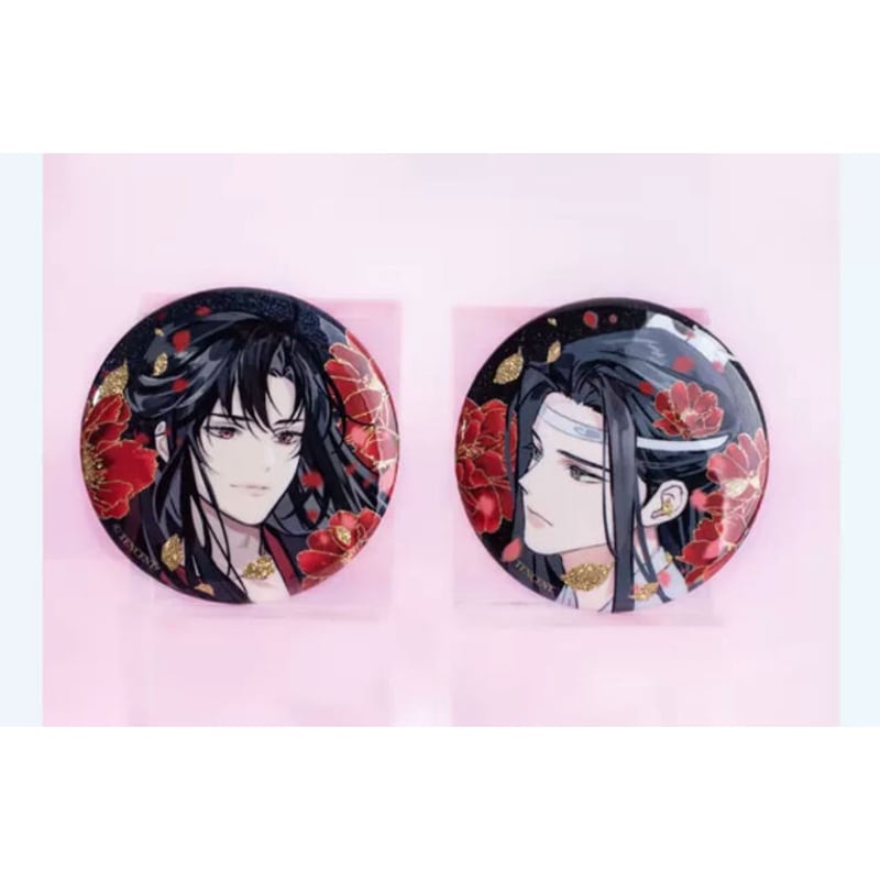 魔道祖師（kaze）☆ 花绪 【 09 】 缶バッジ・58mm（红药）2種セット 