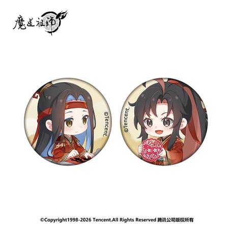 【 ☆ 】魔道祖師（南漫社）★ 柿柿如意 【 01 】 缶バッジ（ミニ）《柿柿如意系列・组合迷你吧唧（一对）》