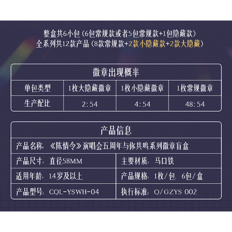 第2期・販売分 】陳情令 ☆ 缶バッジ（五周年・予你共呜シリーズ