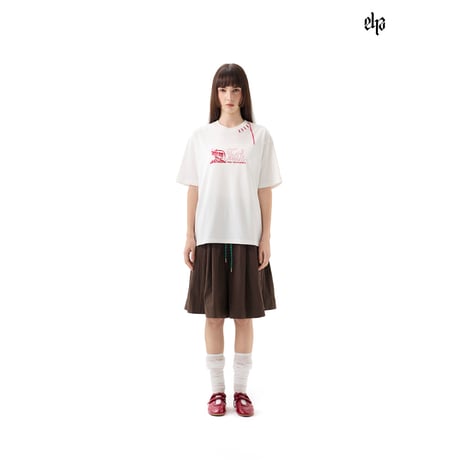 EHz・Z ★ 山语牧童 【 01 】 半袖・Tシャツ（红色绣花白）《山语牧童・红色绣花白T恤》【予約商品・ 発送日未定】