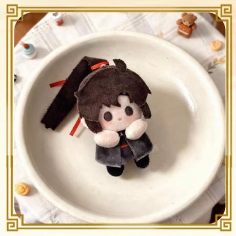 魔道祖師（MELINK）★ ぬいぐるみストラップ（端坐）約10cm《端坐小挂件系列・毛绒挂件》【予約商品・5月〜6月以降の発送予定】