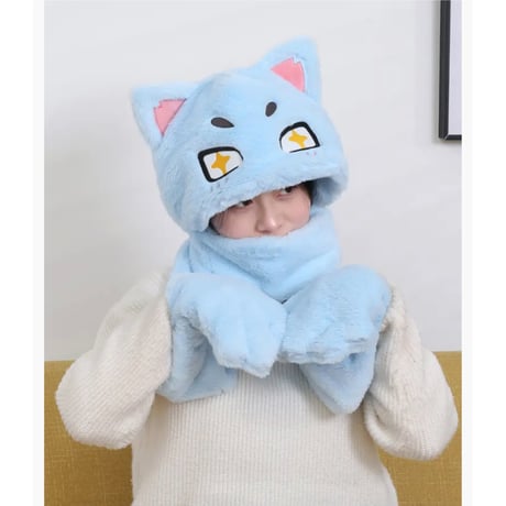 【 アウトレット品・他商品との同梱不可 】HZ BAO BAO ★ 多機能マフラー（情绪シリーズ）《情绪系列・三合一围巾帽》