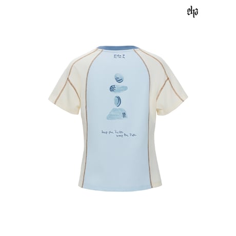 EHz・Z ★ 山语牧童 【 08 】 半袖・Tシャツ（撞色领后背印花）《山语牧童・撞色领后背印花T恤》【予約商品・ 発送日未定】